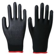 Găng tay mỏng phủ lòng bàn tay bằng nylon PU màu đen, bọc cao su thoải mái, thoáng khí, chống tĩnh điện cho nam và nữ