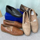Foreign trade large-size women's shoes for spring low-heeled single shoes loafer shoes beans shoes with one foot small leather shoes British style commuting