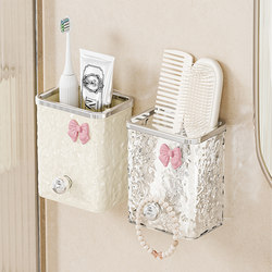 Wall-Mounted Comb Holder, No-Drill Installation, Bathroom Sink Wall Toothpaste, Toothbrush, Razor Storage Holder