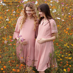 
Happy House Pregnant Women Chiffon Dress 2025 Spring New Accordion Pleated Fashionable Maternity Skirt Fashion Maternity Skirt