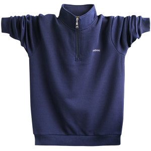 Winter plus velvet thickened warm sweater men's collars plus large size men's loose purse sleeve long -sleeved T -shirt tide