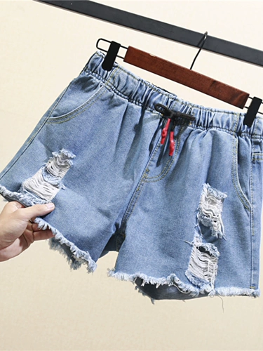 Джинсовая юбка, летние шорты, эластичные штаны, эластичная талия, 2024 года, подходит для полных девушек
