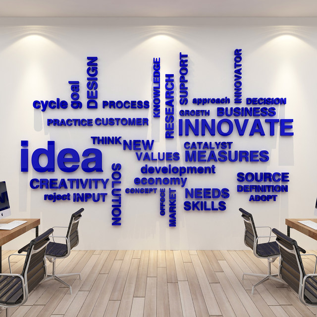 Office decoration layout corporate culture wall stickers team work ...