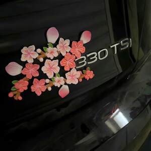 
3D three-dimensional peach blossom car stickers car electric car flower decoration stickers traceless dispensing interior resin cherry blossom car rear watch