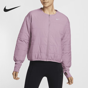 Nike/Nike official genuine autumn new women's round neck warm short running cotton jacket FB7512-523
