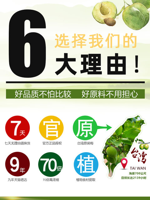 Taiwan's original Huangjia Farm Green Plum Essence 70 times concentrated plum paste juice pills alkali-reducing plum urine soreness food wind
