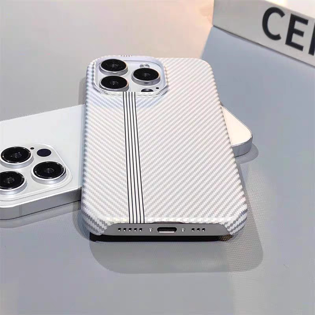 Simple fiber pattern personality ins style Apple phone case Film shell ...