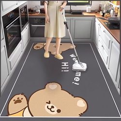 Diatom Kitchen Floor Mat Is Non-Slip, Oil-Proof, Wipeable and Washable, Special Water-Absorbent and Waterproof Carpet, Large Size Household Foot Mat