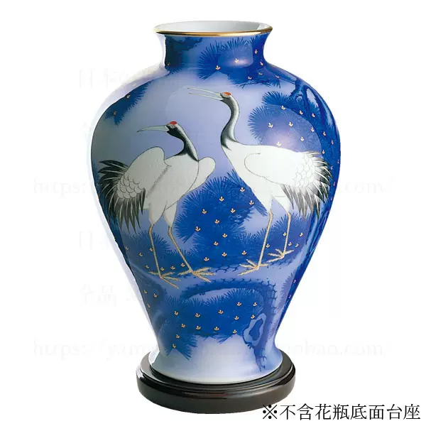 香籣社(香蘭社)鶴の舞陶瓷花瓶高21cm 1141-NB7-Taobao