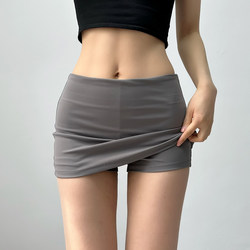 Pure Desire Low-Waist Hot Girl Ultra-Short Skirt with Built-In Safety Shorts, Yoga Fitness Short Skirt, High-Elastic Hip-Hugging Mini Skirt