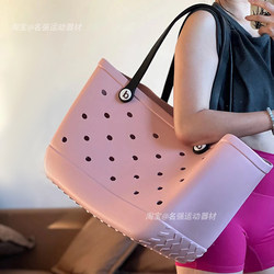 Color-Blocking Eva Hole Bag Dopamine Swimming Storage Bag Waterproof Large Capacity Beach Tote Bag Candy Color Outdoor