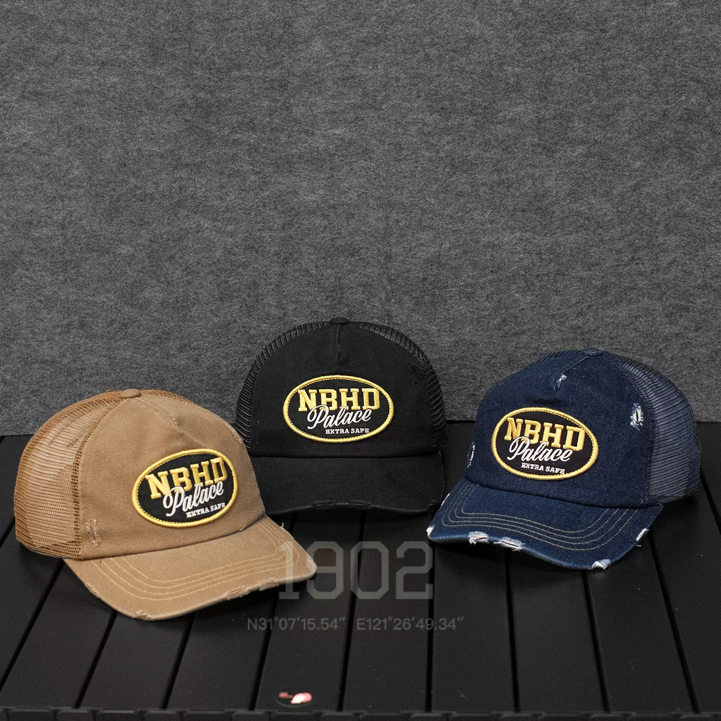 帽子 PALACE NEIGHBORHOOD Mesh Trucker Palace x Neighborhood Mesh Trucker Tan Canvas Men's - FW25 - US