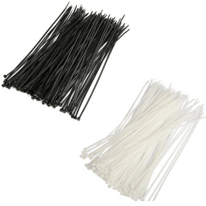 Doll wall self-locking nylon mesh cube cable tie with black and white plastic cable tie