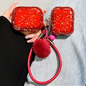 适用airpods4保护壳airpodspro3保护套pro2苹果蓝牙耳机套盒4四代透明airpod硅胶ipod软壳pro3二三代新款烟花