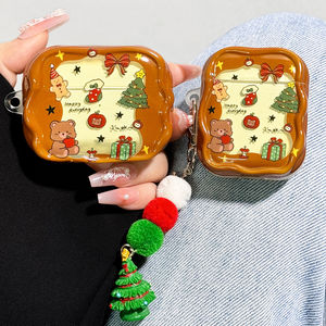 
Suitable for airpodspro3 protective case airpods4 protective case pro2 Apple Bluetooth headset case 4 fourth generation transparent cute bear airpod silicone ipod soft shell pro3 second and third generation