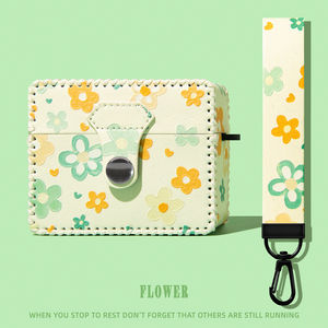 适用airpods4保护壳airpodspro3保护套pro2一体式苹果蓝牙耳机套盒4四代连体airpod皮质ipod软壳pro3三代花朵