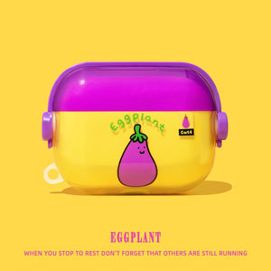 适用airpodspro3保护套airpods4保护壳pro2苹果蓝牙耳机套盒4四代透明airpod硅胶ipod软壳pro3二三代可爱茄子