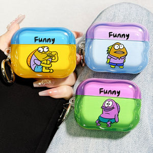 
Suitable for airpods4 protective case airpodspro3 protective case pro2 apple blue headphone case 4 fourth generation transparent airpod silicone ipod soft shell pro3 third generation aipods smart fish