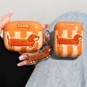 
Suitable for airpodspro3 protective cover Apple headphones airpods4 protective case pro2 Bluetooth headset case 4 fourth generation airpod silicone ipod soft shell pro3 third generation cute dachshund