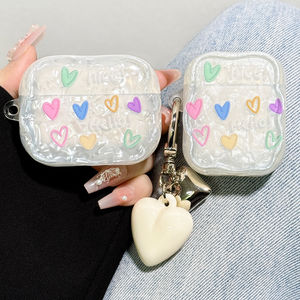 
Suitable for airpodspro3 protective case airpods4 protective case pro2 Apple Bluetooth headset case 4 fourth generation transparent love airpod premium sense ipod silicone Pro3 third generation soft shell