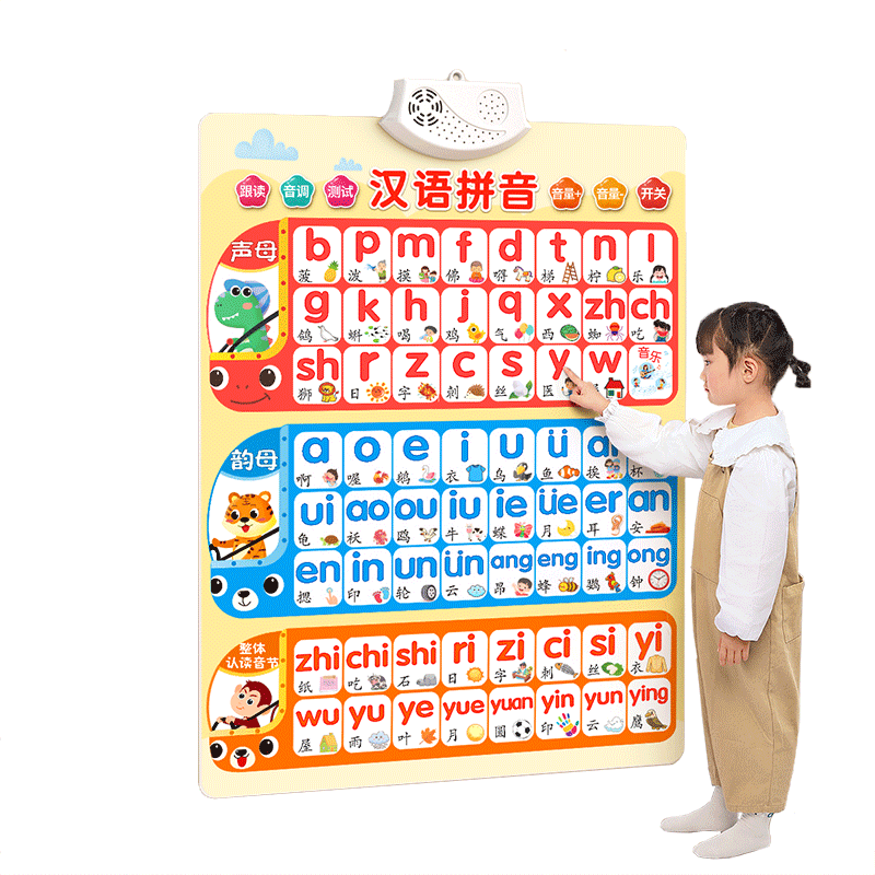 First grade Chinese pinyin audio wall chart