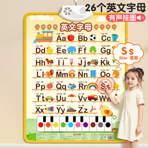 
English audio wall chart 26 alphabet children learn English young children transition early education enlightenment pronunciation wall picture card