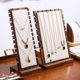 Walnut widened necklace display stand beige pendant hanging board jewelry display board high-end jewelry display props