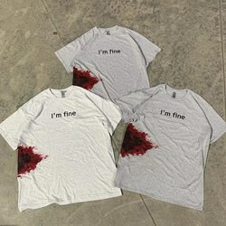 I M Fine Y2K Men Women Rock Hip Hop Print Oversized Tshirt