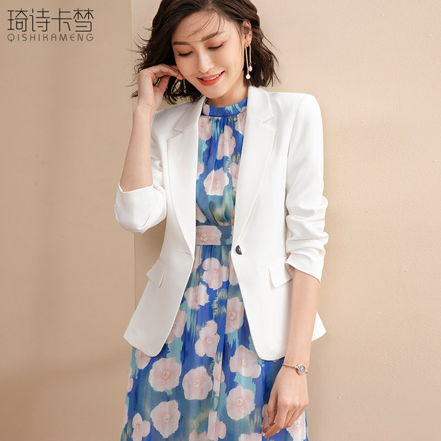 spring new Popular style fashion Korean version simple commuter temperament suit collar acetic acid vertical suit jacket tide