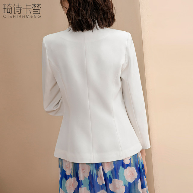 spring new Popular style fashion Korean version simple commuter temperament suit collar acetic acid vertical suit jacket tide main image 0