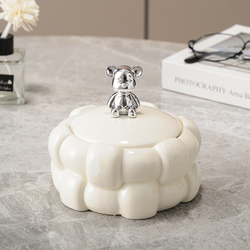 Posacenere Di Marshmallow In Ceramica Nordica Creativa Soggiorno Di Casa High-end Light Luxury Copertura Di Fascia Alta Decorazione Anti-cenere Volante