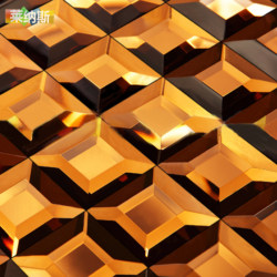 【Linas】5-Sided Tea Mirror with Polished Edges, Mosaic Mirror Surface Mjm01 Glass Mosaic Puzzle Background Tile