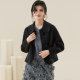 Jinju 2025 Spring and Autumn New High-end Double-Side Wool Coat Temperament Loose Lapel Kowloon Horn Button Short Jacket