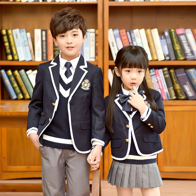 Class service boys and girls children's children's clothing autumn and winter Korean version of kindergarten service elementary school student suit school uniform set
