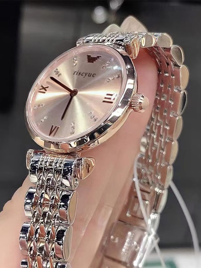 Women's Fashion Star Watch Rhinestone Dial Stainless Steel