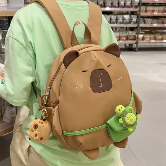 
Cute Kapibala backpack for women Japanese ugly cute funny little schoolbag internet celebrity cartoon backpack children's travel bag