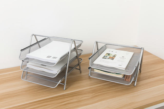 Three-layer/second-layer file rack Magazine rack Data basket Archive ...