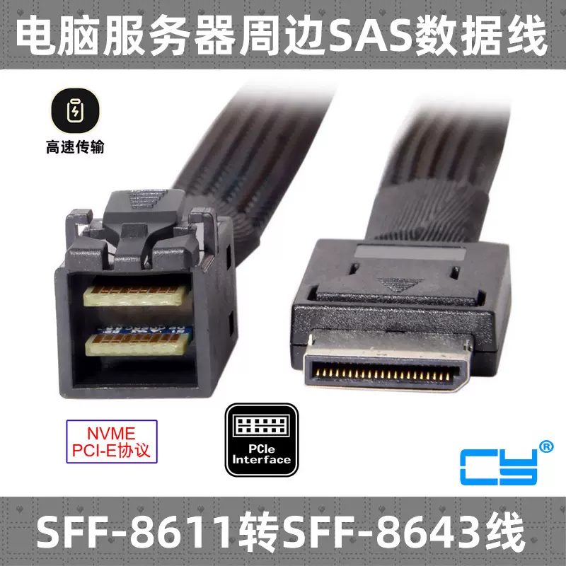 CY Oculink SFF-8611公对SFF-8643 HBA阵列卡硬盘背板连接线8654-Taobao