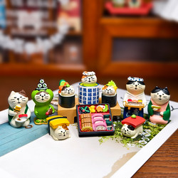 Japanese-Style Cat Sushi Figurines, Sushi Restaurant Decorations, Office Workstation Decorations, Healing Niche High-End Gifts