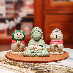 Zen-Inspired Buddha Compassionate Desktop Ornament, Cute and Healing, Office Workstation Decoration, Emotional Stability Gift
