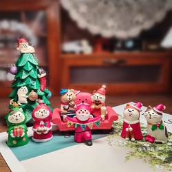 Japanese-Style Cat Christmas Cute Cartoon Resin Ornament Christmas Gift Desktop Decoration Mini Ornament Christmas Tree
