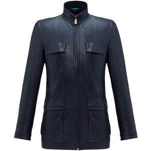 
ZORANZI sheepskin leather jacket Zhuangzi men's spring and autumn business casual stand collar jacket short coat LMA17797