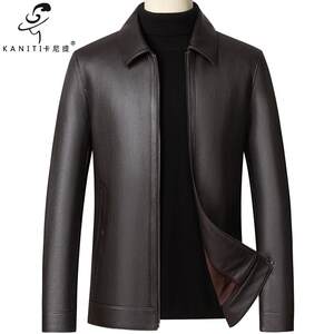 New Zealand imported deer -skinned men's lapel leather leather clothing business gentleman casual outer jacket single leather autumn and winter leather jacket

