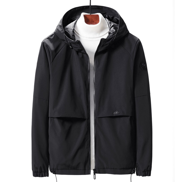 Hooded jacket men's windproof and waterproof jacket spring and autumn ...