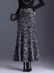 2024 autumn and winter new high-waist slim hip skirt for women mid-length fishtail skirt temperament printed one-step skirt
