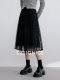 Disenis 2025 spring new style commuter high waist gauze skirt simple black skirt women