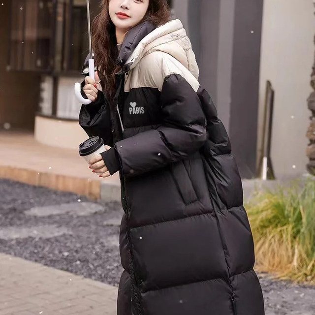 Thickened women's mid-length down jacket