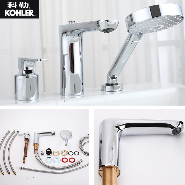 Kohler faucet three-hole cylinder side faucet basin universal basin 8-inch hot and cold water ...