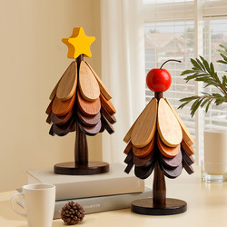 Beihanmei Christmas Tree Solid Wood Insulation Mat Table Mat Anti-Scalding High Temperature Resistant Creative Pot Mat Sideboard Decoration Ornaments