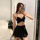 Women's swimsuit Korean split push-up bikini three-piece ins-style skirt-style triangle belly-covering slimming hot spring swimsuit